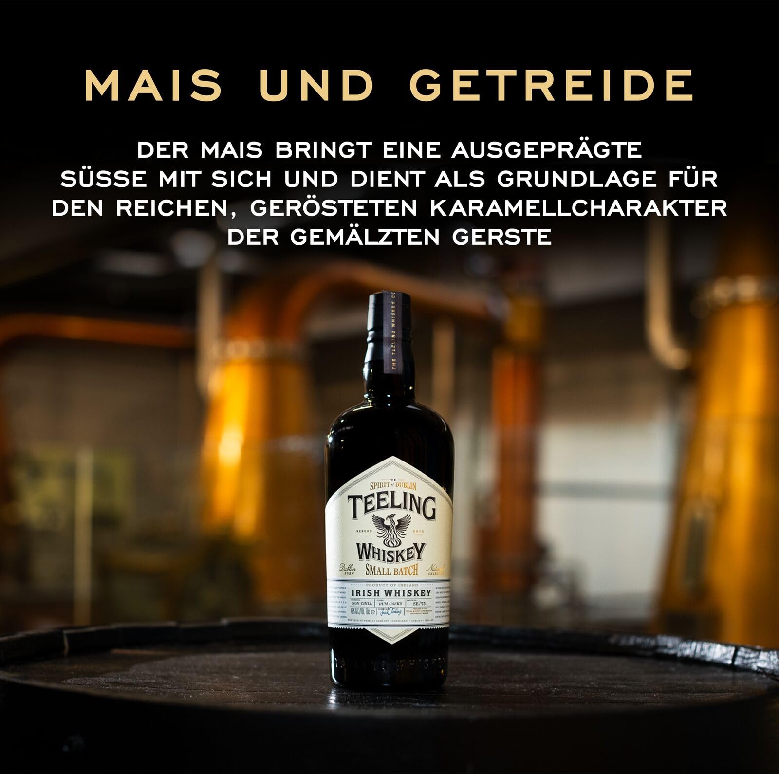 Teeling Small Batch Irish Whiskey, gereift in Ex-Bourbonfässern und abgerundet in mittelamerikanischen Rumfässern, 46% vol., 70cl / 700ml 3