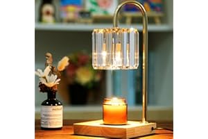 Yuichoy Candle Warmer Lamp with Timer, Dimmable Electric Wax Warmer Lamp, Glass Candle Top Melter for Jar Candle, Candle Heater Lamp for Scented Wax with 2 Bulbs