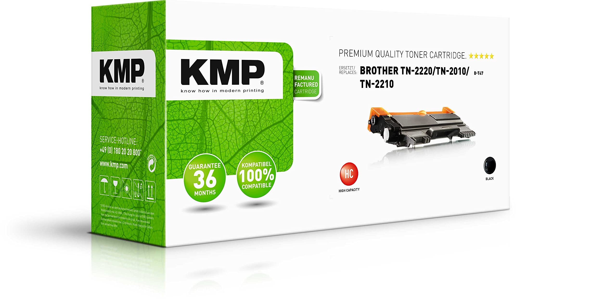 KMP Remanufactured Brother TN-2220/2010 Premium Toner - Black