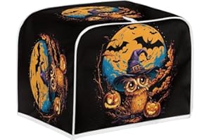 ASQVTIFE Toaster Covers 2 Slice Wide Slot Owl Dust Covers for Kitchen Appliances, Spandex Material, Not Water Resistant