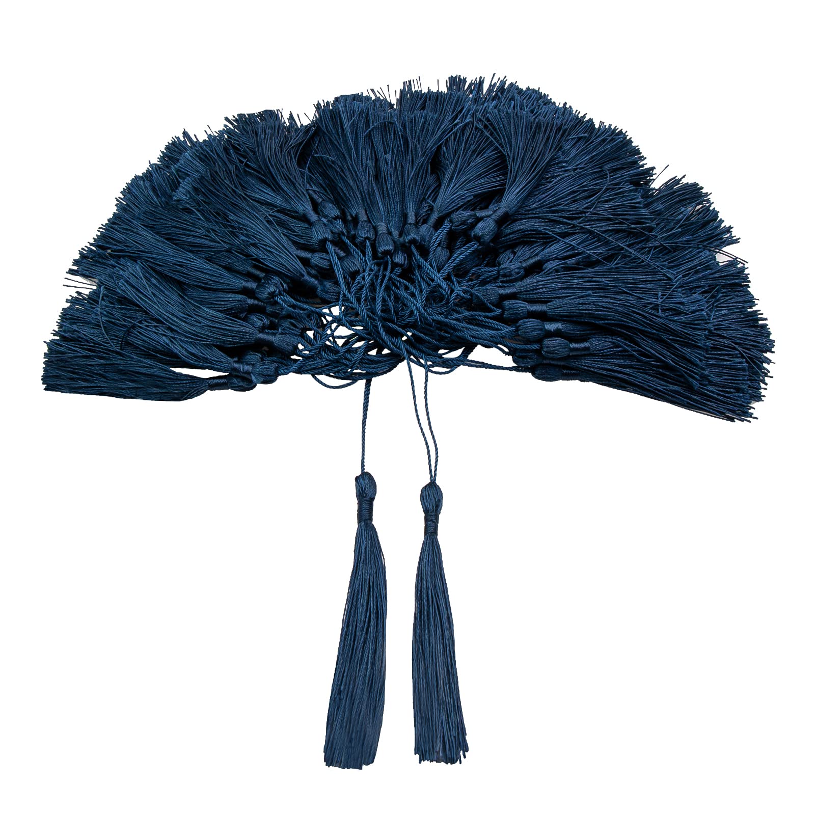 VAPKER 100 Pieces Dark Teal Color 13cm/5-Inch Silky Handmade Soft Tassels Floss Bookmark Tassels with 2-Inch Cord Loop for Jewelry Making, DIY Projects, Bookmarks