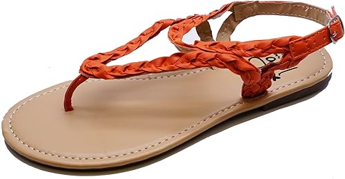 orange toe post sandals