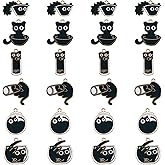 Bestewelry Cat Alloy Charms Pendants Cute Pet Cat Enamel Charms Flat Back Cartoon Animal Kitten Dangle Charm Colorful Cup Lamp Bubble Tea Cats for DIY Earrings Necklace Bracelet Jewelry Making