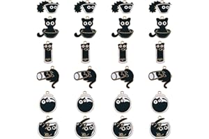 Spritewelry Enamel Animal Theme Charm Flower Cattle Head Cat Butterfly Fox Tortoise Charms Pendants for Earring Necklace Bracelet Keychain Jewelry Craft Making