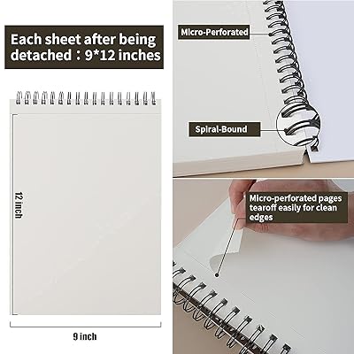 Buy 9 X 12 Inches Sketch Book Top Spiral Bound Sketch Pad 1 Pack 100 Sheets 68lb 100gsm Acid Free Art Sketchbook Artistic Drawing Painting Writing Paper For Kids Adults Beginners Artists Online In