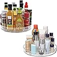 2 Pack Large Lazy Susan Rotating Turntable Organizer - for Kitchen/Bathroom, Pantry, Cabinet, Fridge, Countertop, Vanity - Cl