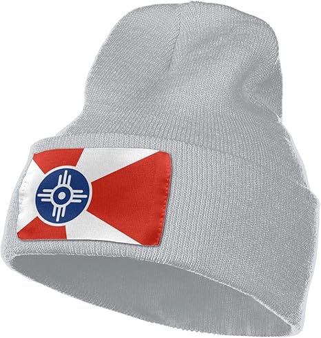 Tedtte Unisex Beanie Hat Flag von Wichita Kansas Strickmütze Cap Skull