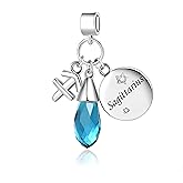 MiiFort Sparkling Birthstones Zodiac Sign Dangle Charms fit Pandora Charms Moments Bracelets