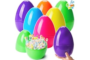 JOYIN 10" Jumbo Easter Eggs, 6PCS Bright Plastic Giant Eggs Empty Fillable for Easter Filling Treats Party Favor Hunt Classro