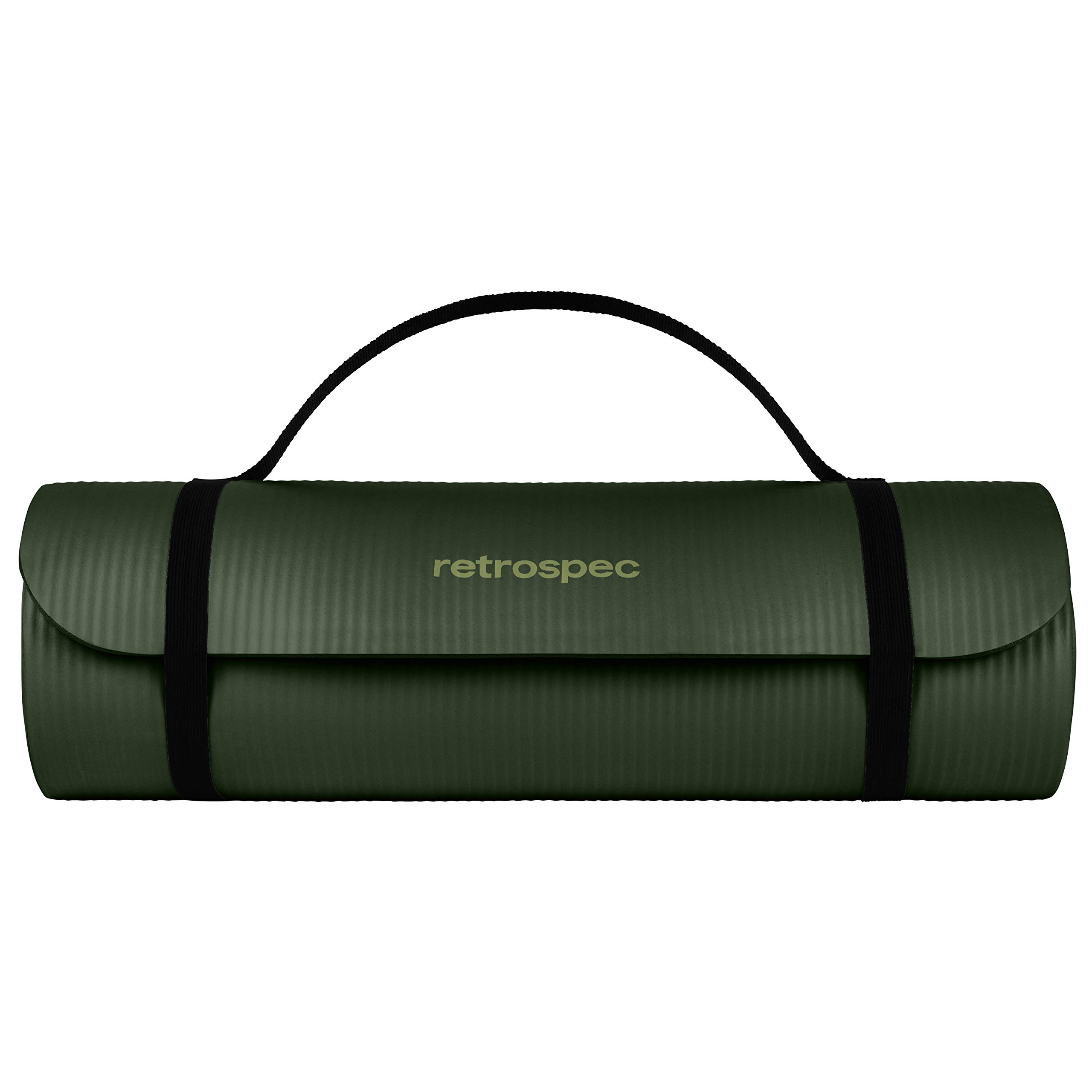 Retrospec Solana Yoga Mat 1" & 1/2" Thick w/Nylon Strap for Men & Women - Non Slip Exercise Mat for Yoga