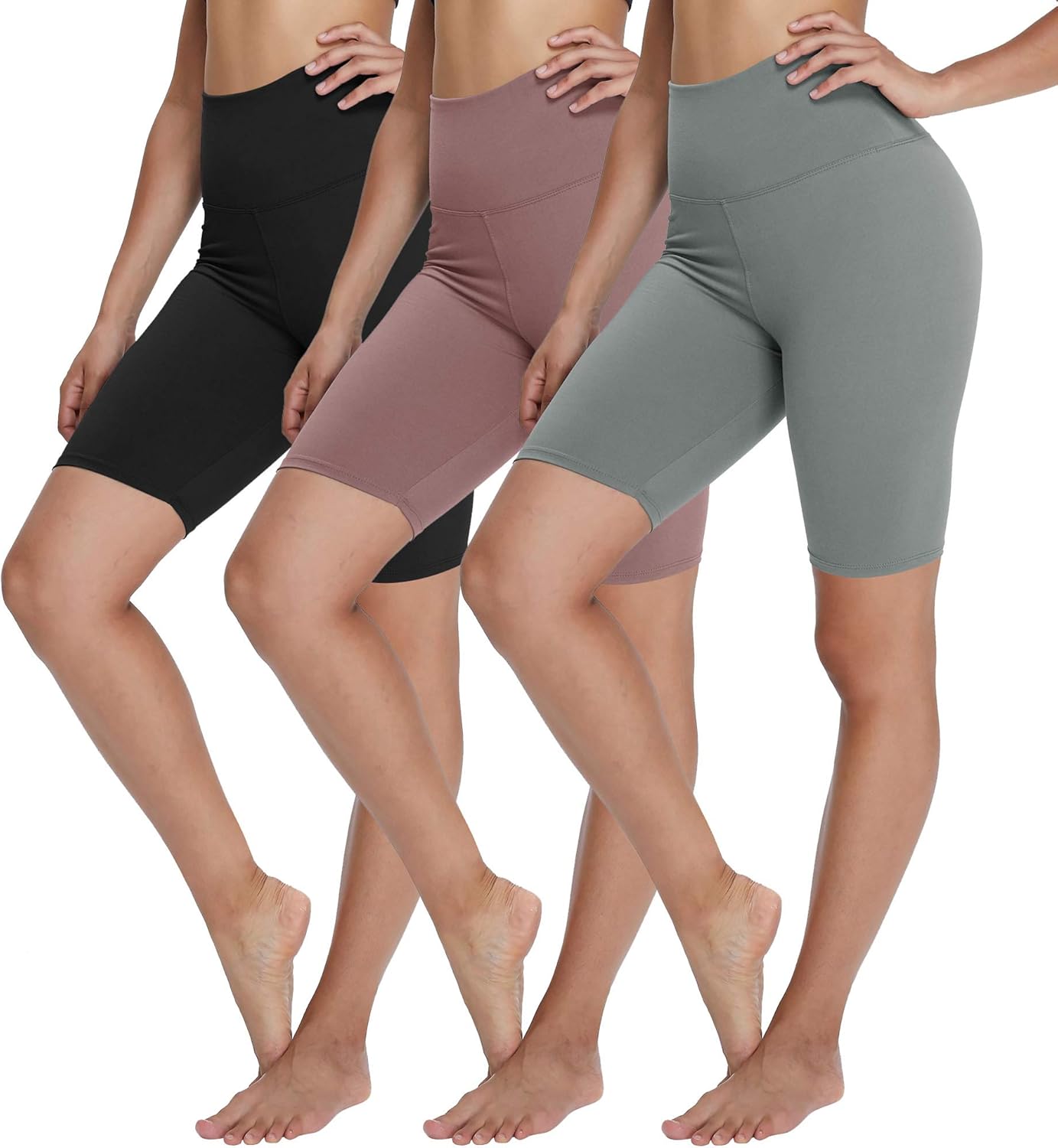YOLIX High Waisted Biker Shorts for Women - 8" Soft Tummy Control Stretchy Yoga Shorts for Workout, Training, Running: Clothing