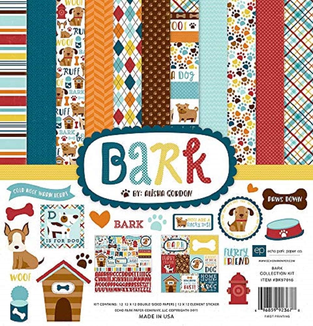 Echo Park Bark 12"x12" Dog Collection Pack BK97016 Amazon.co.uk