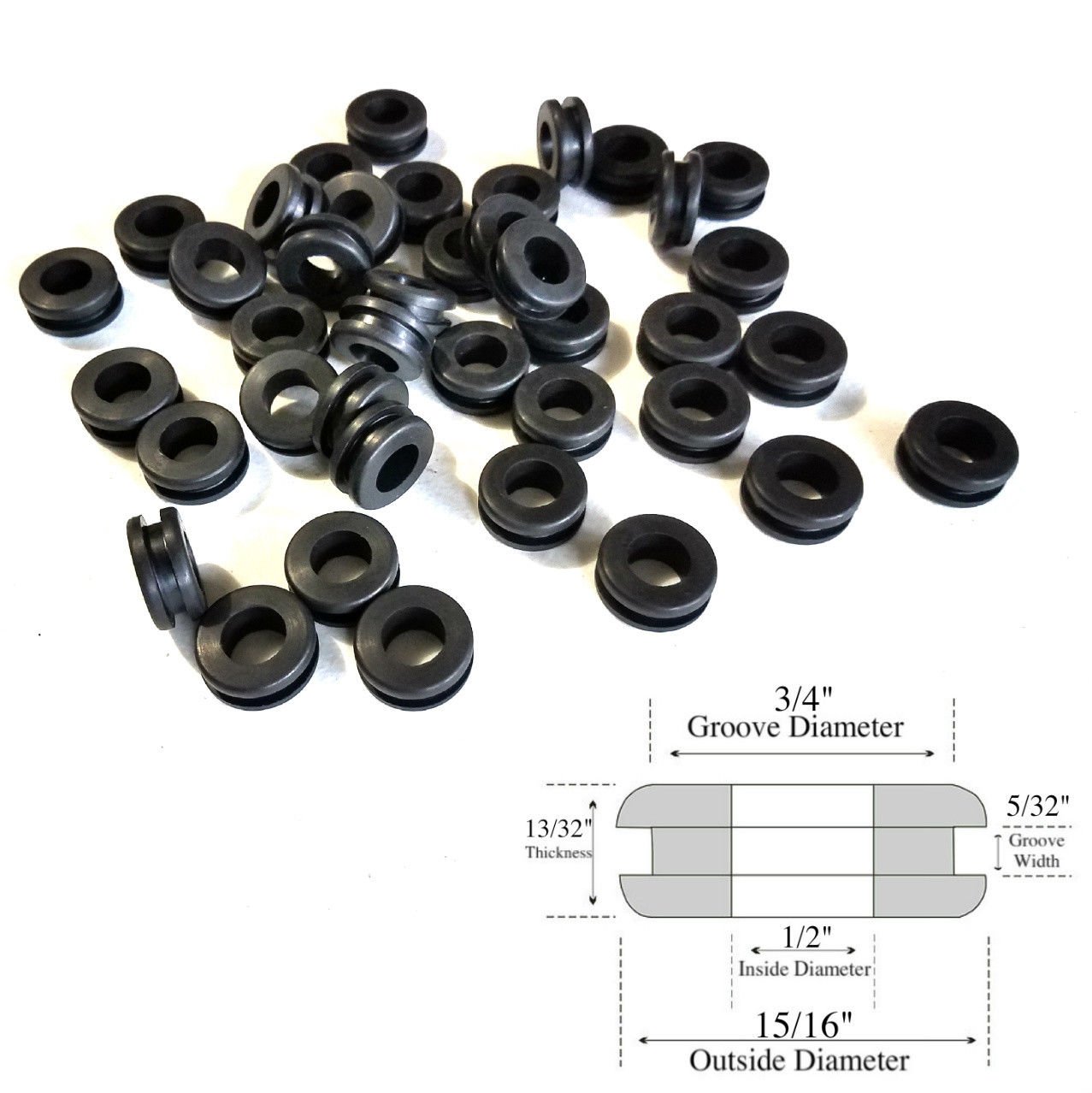 Befestigungsteile & Eisenwaren 25 Rubber Grommets 1/4" Inside Diameter