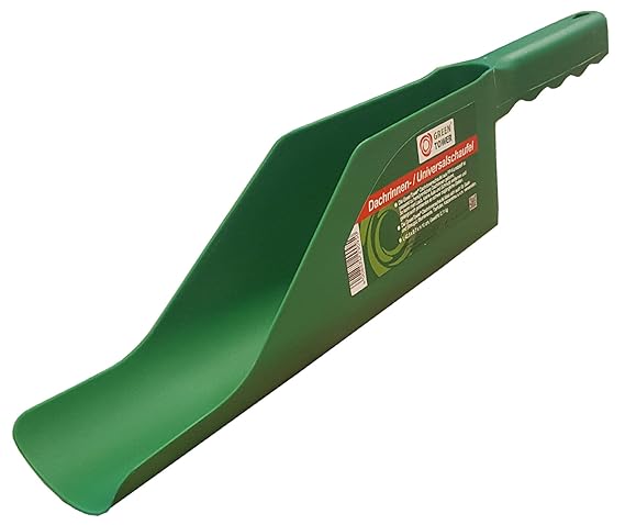 Green Tower140422 Dachrinnenschaufel grün, Universalschaufel Regenrinne Dachrinnenreiniger, auch ideal für Saatgut Streugut T