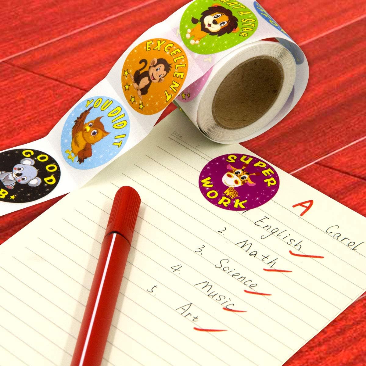 Animal Reward Stickers for Kids Student Award 200Pcs Per Roll Sticker for Teacher Classroom: Arts, Crafts & Sewing