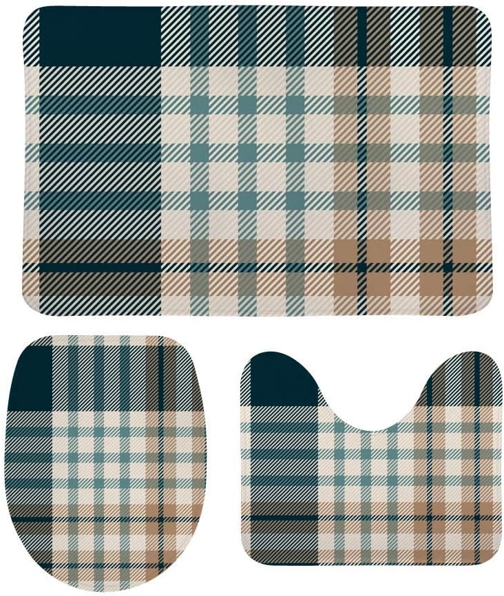 RedBeans Rutschfeste Badematte, 3-teiliges Flanell-Badteppich-Set