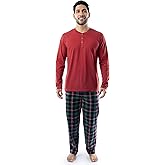 IZOD mens Long Sleeve Jersey Top and Fleece Pants Sleep Pajama Set