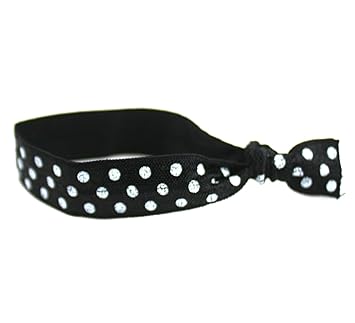 Amazon Com One Up Bands Women S Polka Dots Black White Hair Tie