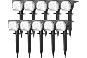 EIUIO Solar Outdoor Lights, 3 Lighting Modes Solar Spot Lights Outdoor with Auto On/Off, Waterproof Landscape Lighting for Garden Yard Pathway