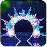 Zoestar Light Up Starfish Halo Headband LED Mermaid Ocean Cosplay Headbands Sea Glow Party Hair Accessories for Women