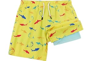 MILANKERR Toddler Boys Swim Trunks with Compression Liner No Chafed Quick Dry UPF 50+(2T-16)