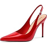 Adrizzlein Womens Slingback High Heels Pointed Toe Heels Closed Toe Stiletto Pumps Comfortable Sexy Non-Slip Elegant Wedding Party Shoes