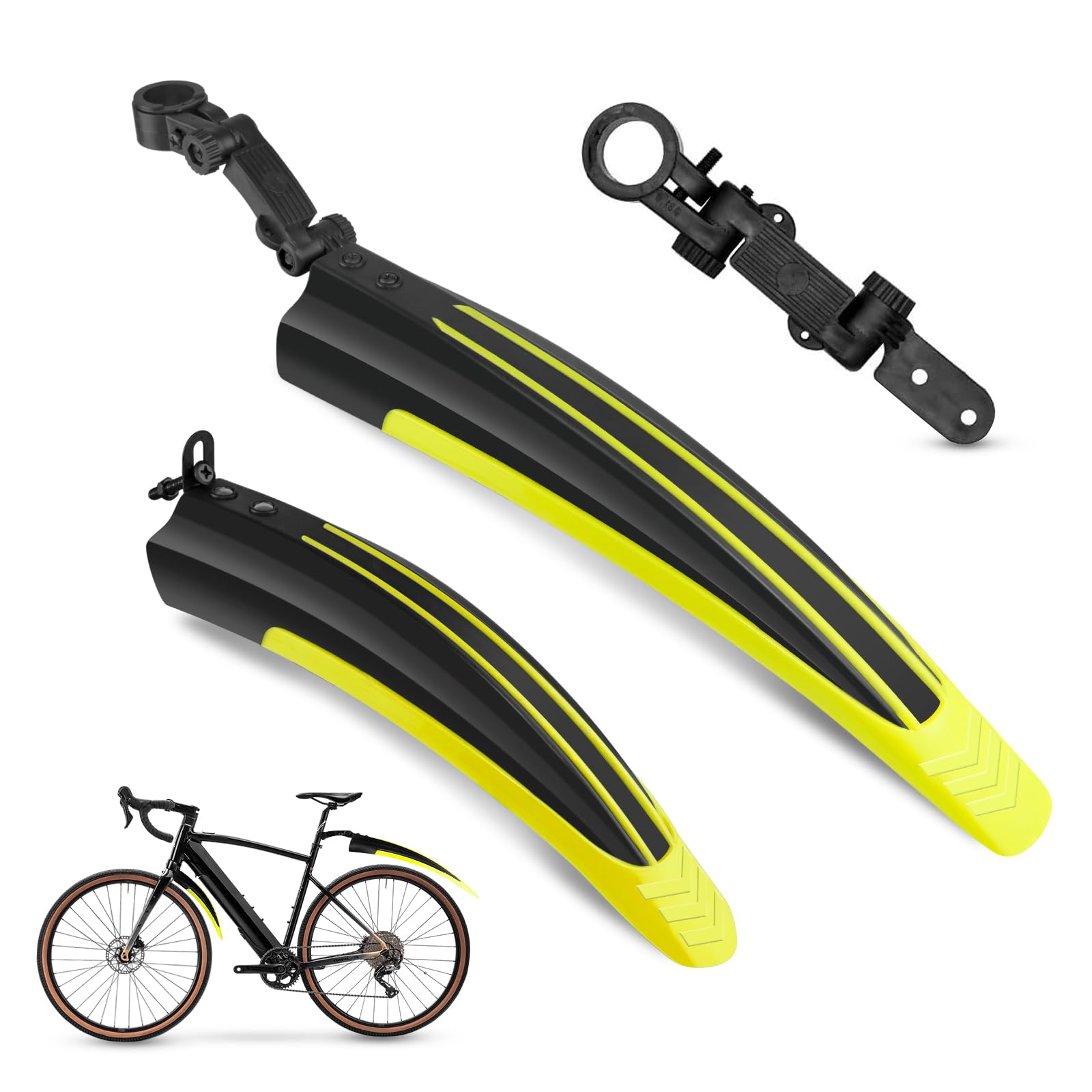 Vockvic Bike Mudguards, Universal Bicycle Mudguards Full Cover Thicken Widen Bicycle Fenders Set, Adjustable Bike Front and Rear Mud Guard Fits for 20/22/24/26 inch MTB Mountain Road Bike