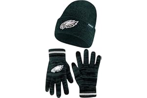 Ultra Game Adults NFL Official Super Soft Marl Knit Winter Beanie Knit Hat with Extra Warm Touch Screen Gloves