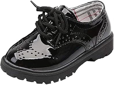 boys black brogues