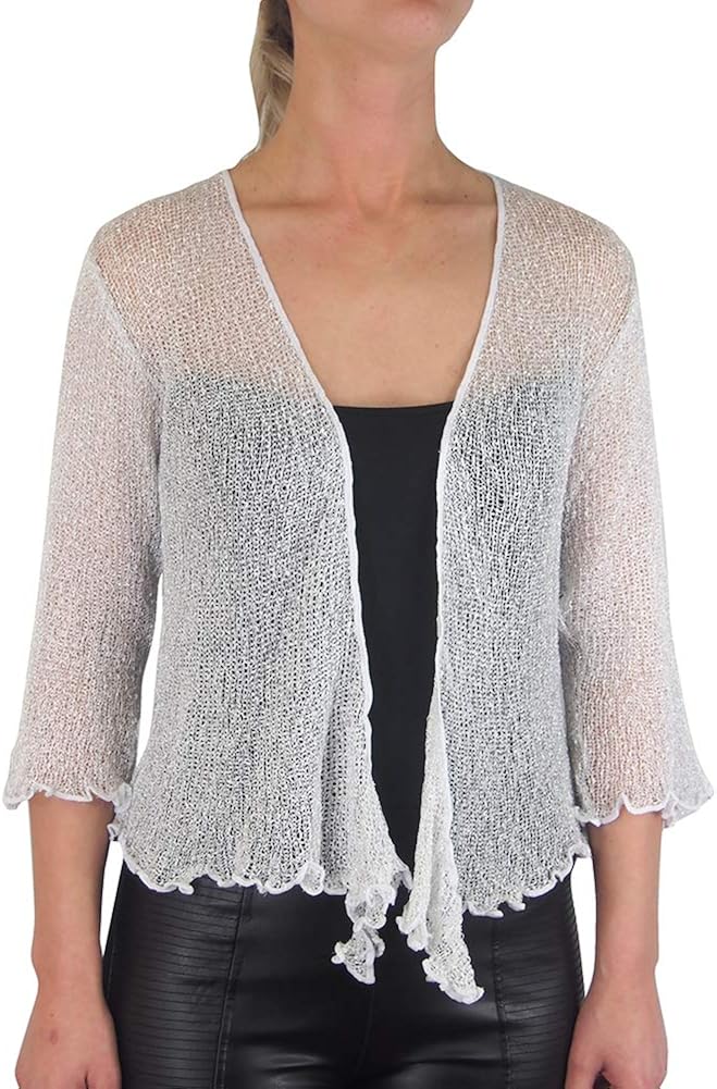 81HOURS Cardigan Donna Nero Pizzo Elegante (IT 44, EU 40