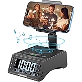 JTEMAN Gifts for Men Women,Cell Phone Stand with Wireless Bluetooth Speaker,Adjustable Cool Tech Kitchen Gadgets,Unique Birthday Gift Idea for Him, Husband, Boyfriend（Black）