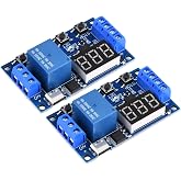 FORIOT 2Pcs 5V Type-C Timer Relay DC 6-30V Programmable Cycle Delay Timer Switch Module with Digital LED Display