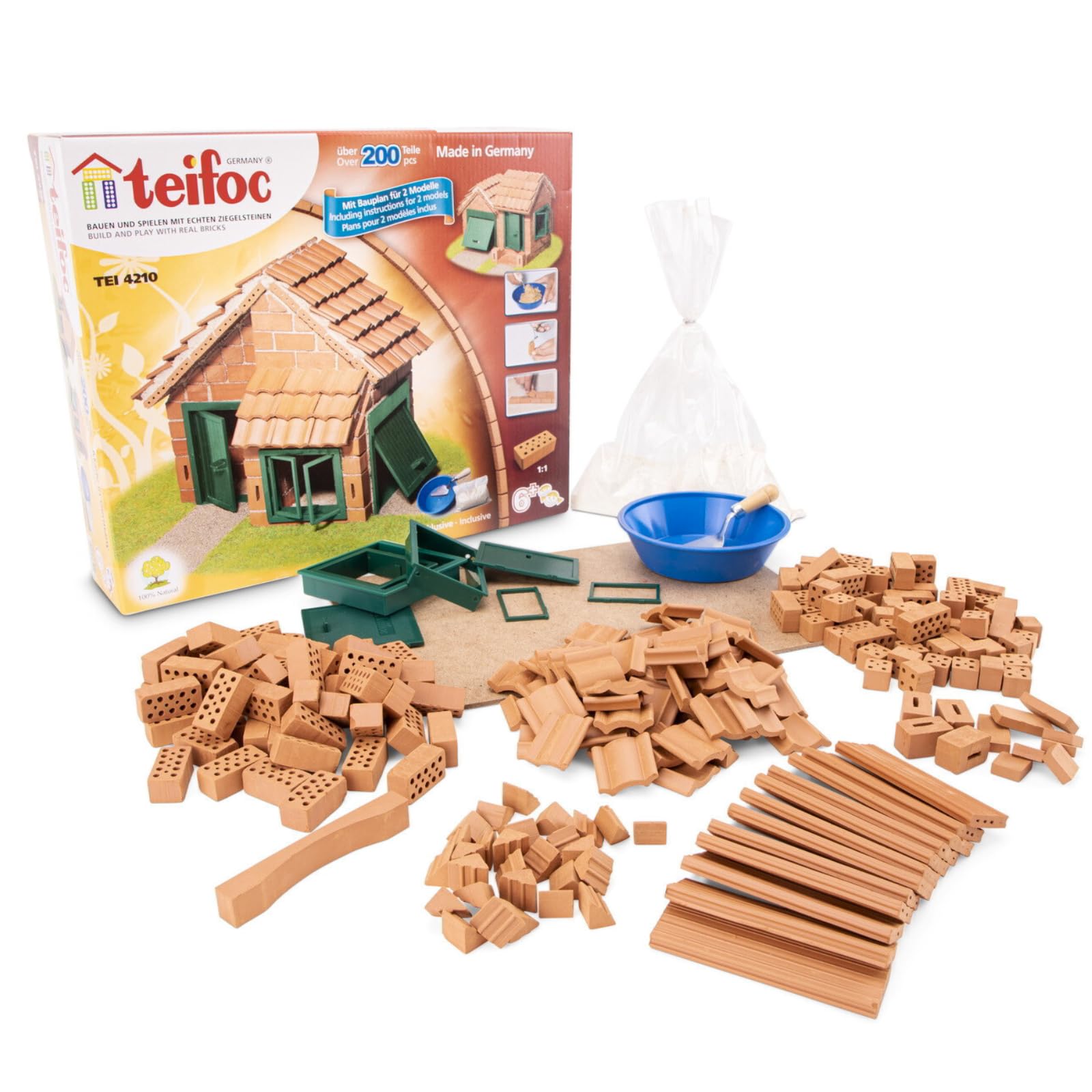 Teifoc 4210 Stone Blocks Houses with Tiles, Multi Colour