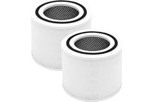 LAUKOWIND 2 Pack Replacement Filtes Air Purifier for LEVOIT Core P350 P350-RF, 3-in-1 True HEPA Filter with Activated Carbon & ARC Formula, Odor Eliminator for New Fine Non-Woven Fabric Pre-Filter, White