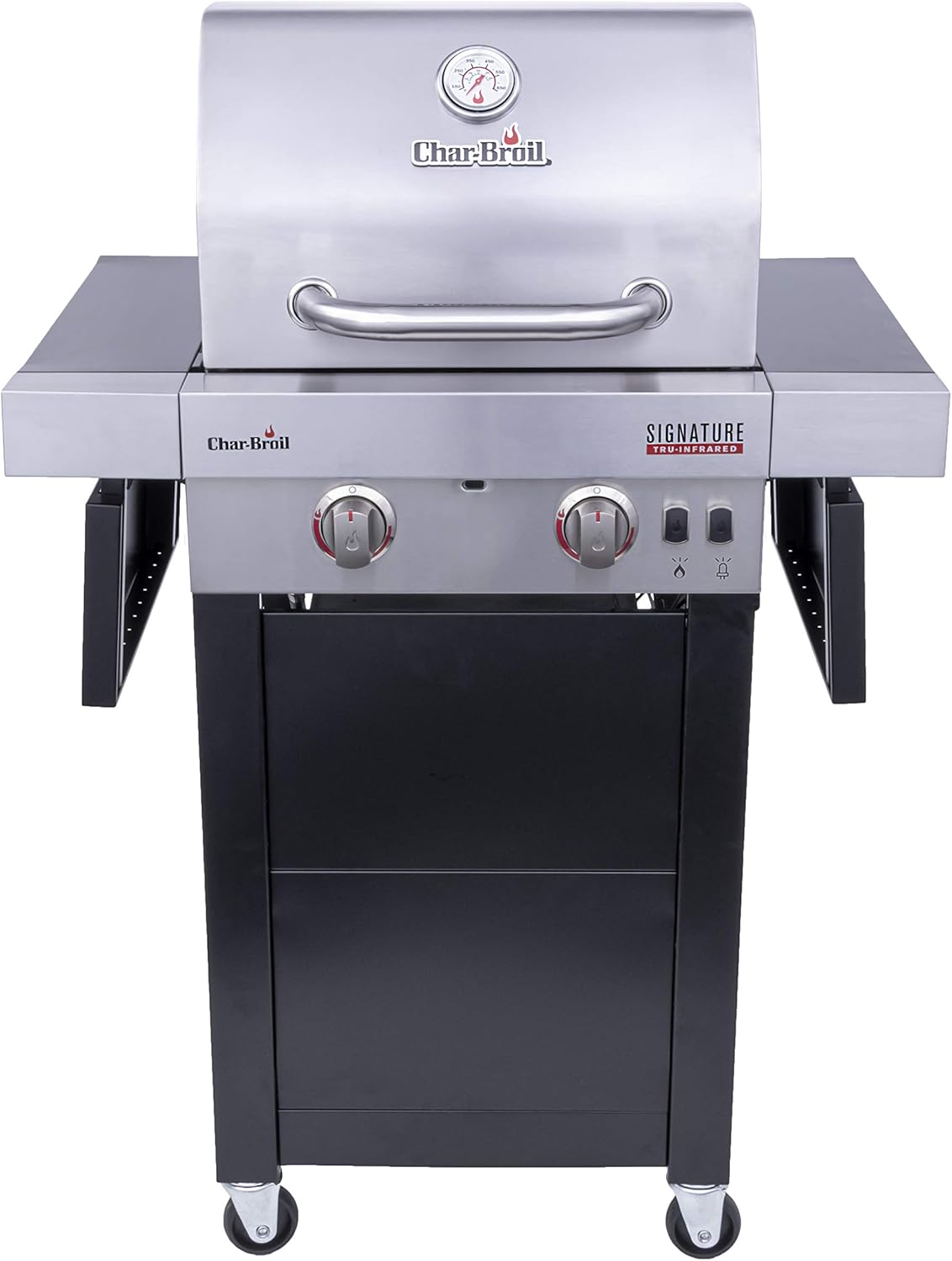 review Char-Broil 463632320 Signature TRU-Infrared 2-Burner Cart Style Gas Grill, Stainless/Black