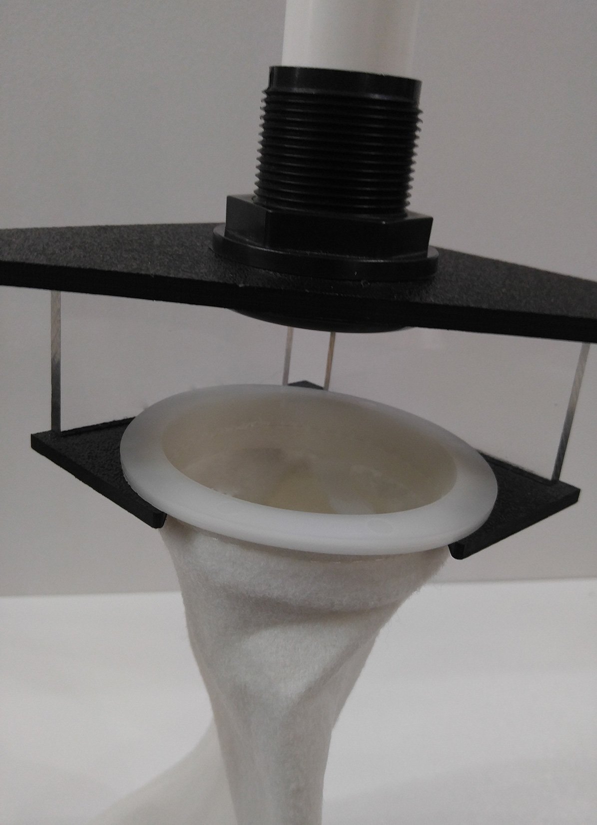 Aquarium 4 inch Corner Filter Sock Holder with 200 Micron Sock for DIY