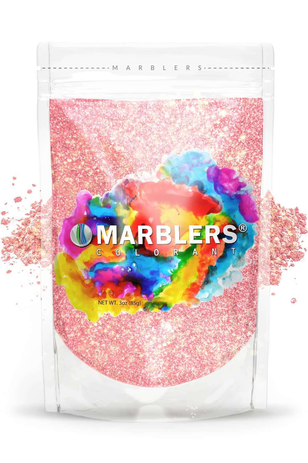 MARBLERS Pink Mica Powder [Blossom Pearl] 3oz (85g) | Cosmetic Grade | Epoxy Resin Pigment | Dye | Non-Toxic, Vegan, Cruelty-Free | Lip Gloss, Nails, Body Butter | Bath Bomb, Candle & Soap Making