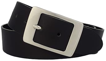 GREEN YARD Ledergürtel Damen schwarz 4 cm breit, Gürtel Damen - Damengürtel schwarz - Damen Gürtel, Bundweite 75, 80, 85, 90,