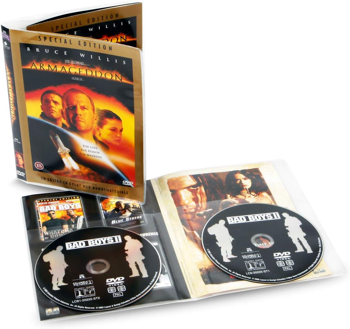 3L Double DVD Sleeves Plastic - Two DVDs Per Storage Pocket - With Space For Cover / Booklet - 50 Pcs - 10280