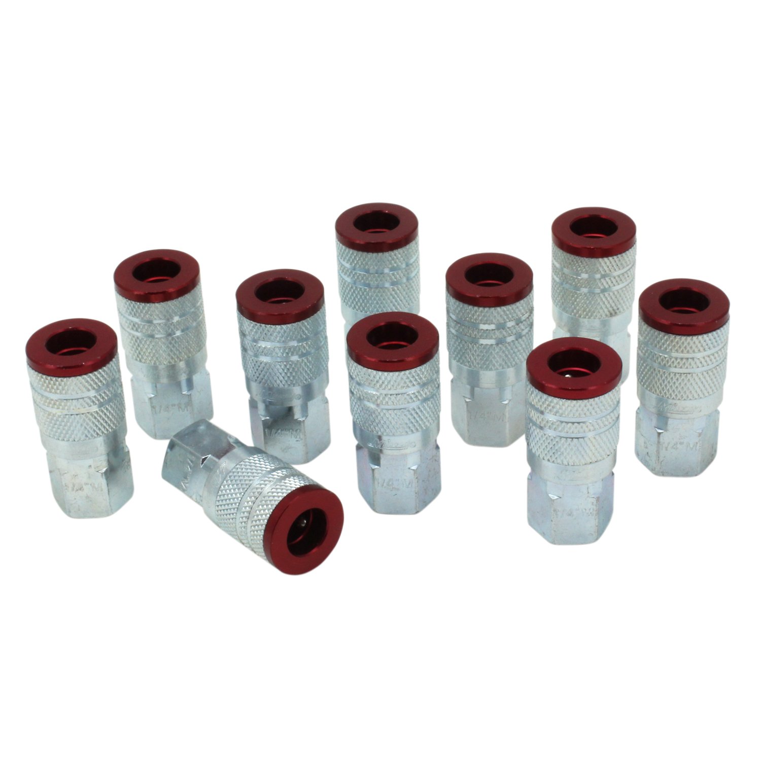 Milton 715MC ColorFit Couplers, M-style Red, 1/4″ NPT Female, Box of 10
