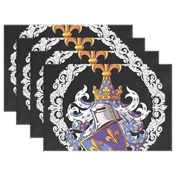 Amazon Com Dnoving Kitchen Place Mats Medieval Knight Heraldry