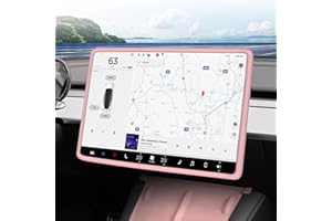 ernica Screen Silicone Protector for Tesla Model 3 2023 2017-2022,Model Y 2024 2020-2023,Interior Decor Accessories for Tesla Light Pink