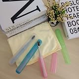 Mebamce 4pc Toothbrush Case Travel Holder Storage Pink Blue Green White Plastic view 3