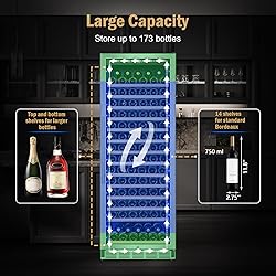 Wine Fridge Freestanding,173 Bottles 24 Inch Wine