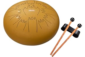Nanrika Steel Tongue Drum, 12 Inch 13 Note, Percussion Instrument, Hand Pan Drum, With Bag, Music Book, Drumstick and Finger Cover (Gilt diamond)