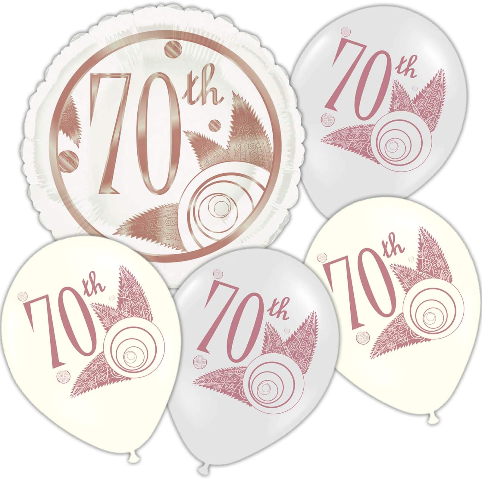 PSL Digital Elegant Rose Gold Birthday Party Balloons (70th Birthday)