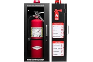 OVERDOSE KITS Fire Extinguisher Cabinet | Wall & Surface Mount | Holds 2.5 Pound, 5 lb or 10 lb Extinguishers | Optional Alarm & Lock | Fire Safety Instructions Included (Single Black Cabinet, Metal)