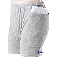 WEEOATAR Incontinence Care Shorts,Fistula Pants,Catheter Underwear Incontinence Pants,Urine Bag Underwear with Double Pockets for Nephrostomy,Foley,Suprapubic&Biliary Catheters(Man Light Grey,XXXL)