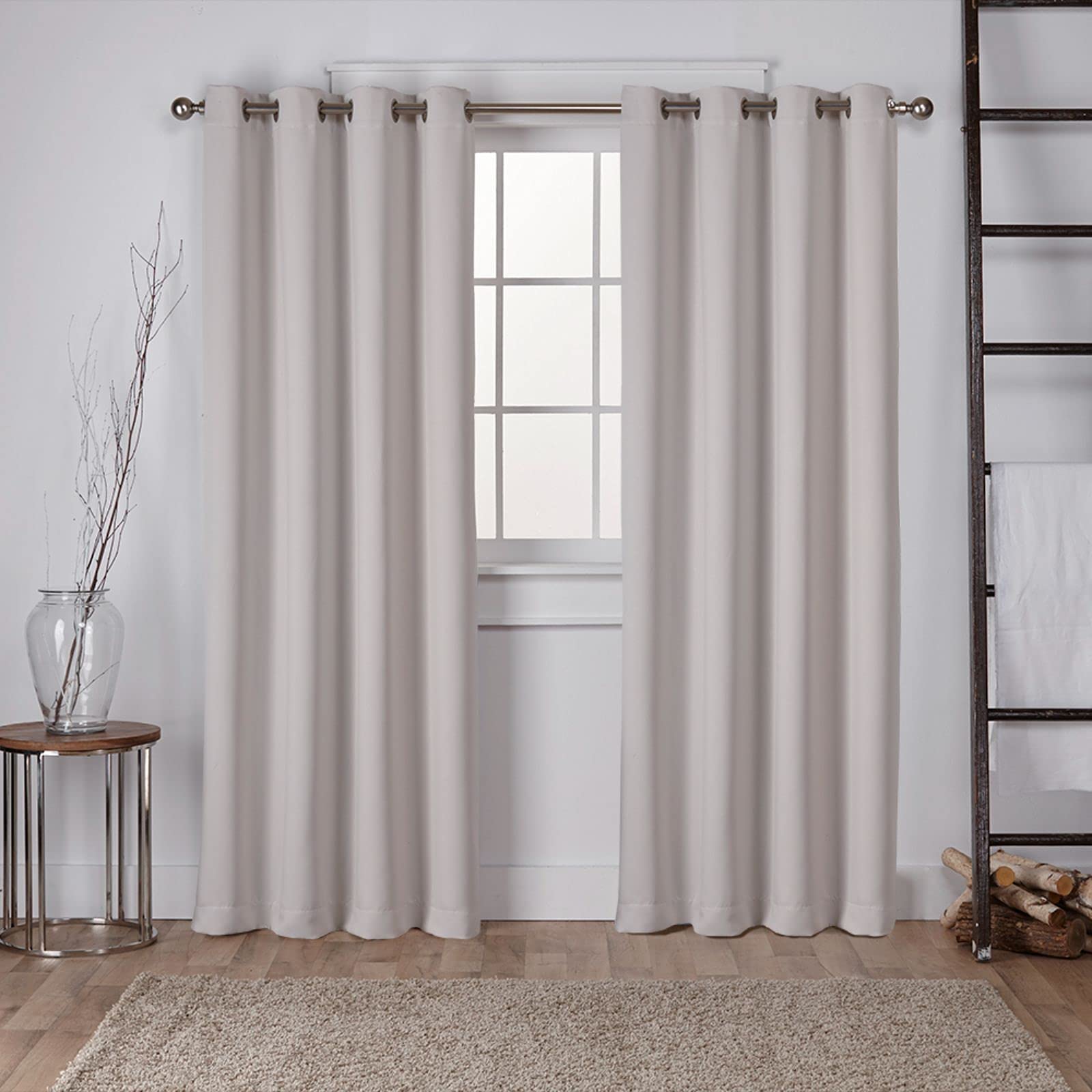 Exclusive Home Curtains Sateen Woven Blackout Grommet Top Panel Pair, Silver, 52x108, 2 Piece — image 1