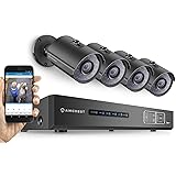 Amcrest HD 720P 4CH Video Security System - Four 1.0-Megapixel Weatherproof IP67 Bullet Cameras, 65ft IR LED Night Vision, 1TB HDD, HD Over Analog/BNC, Smartphone View (Black) (Renewed)